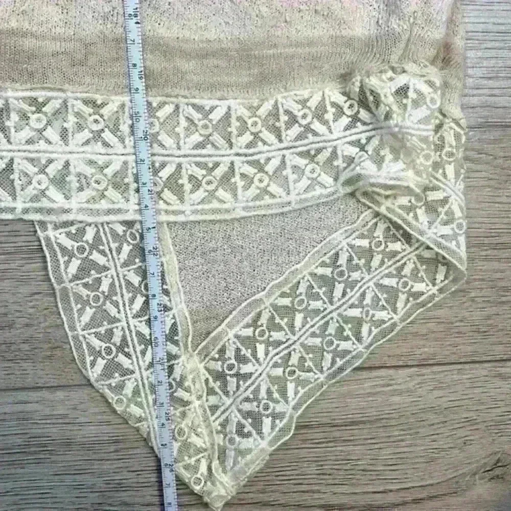 Free People Tan V-Neck Long Sleeve Top Size M